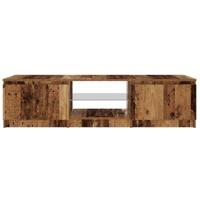 Tv-meubel met LED 140x40x35,5 cm bewerkt hout oud houtkleurig - thumbnail