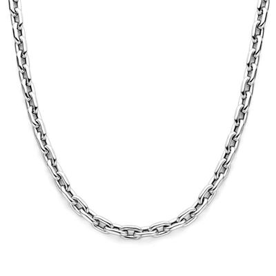 Ketting Paperclipschakel Ronde Buis-Springslot zilver 8,6 mm 43-47 cm