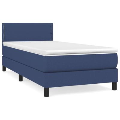 Boxspring met matras stof blauw 100x200 cm - thumbnail
