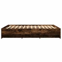 Bedframe zonder matras hout gerookt eikenkleurig 160x200 cm - thumbnail