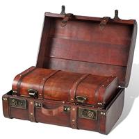 Schatkist vintage-stijl hout bruin 2 st - thumbnail