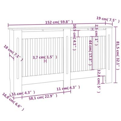 Radiatorombouw 152x19x81,5 cm MDF - thumbnail