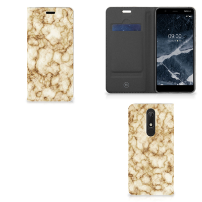 Nokia 5.1 (2018) | Standcase | Marmer Goud