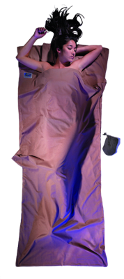 Cocoon Travel Sheet 100% Egyptian Cotton Lakenzak Khaki