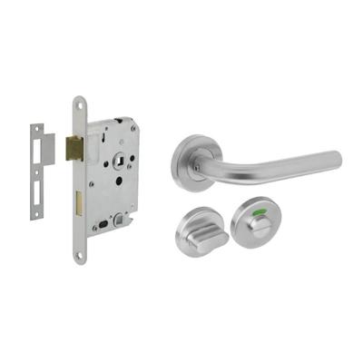 Intersteel Compleet deurklinksetRecht toilet RVS en wit - 0035.210001