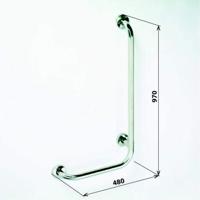 Handgreep Wand Sapho Handicap Rechts 81x55 cm Roestvrij Staal - thumbnail