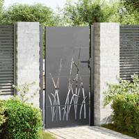 Tuinpoort met slot Zwart 105 x 175 cm Poedergecoat staal - thumbnail