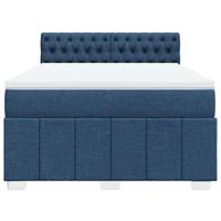 Boxspring met matras stof blauw 140x200 cm - thumbnail