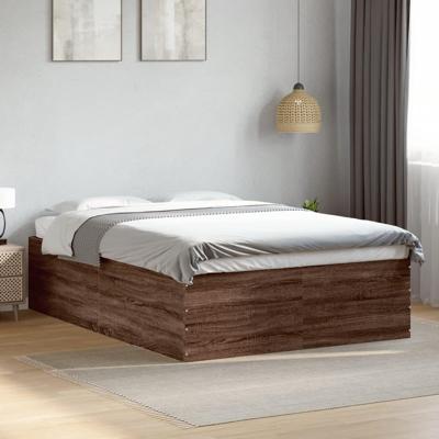 Bedframe bewerkt hout bruin eikenkleur 120x190 cm