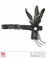 Hoofdband 20&apos;s pailletten zwart - thumbnail