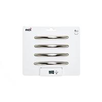 Handvat Rei 153 Nikkel Gesatineerd 11,1 x 0,9 x 2,6 cm Zilverkleurig Metaal 4 Onderdelen 96 mm - thumbnail