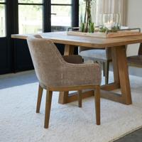 Rivièra Maison Eetkamerstoel 'Whistler' Rubberhout en stof, kleur Taupe - thumbnail