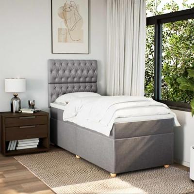 Boxspring met matras stof taupe 90x190 cm