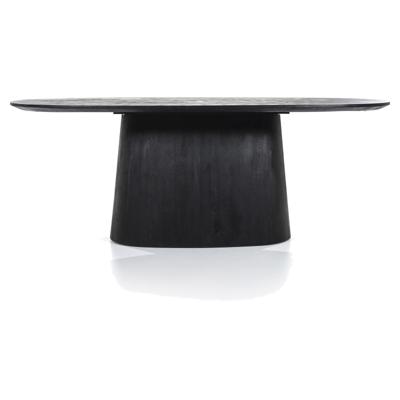 Eleonora Eettafel 'Aron' Deens Ovaal, Mangohout, kleur Zwart, 200 x 110cm