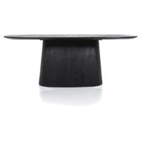 Eleonora Eettafel 'Aron' Deens Ovaal, Mangohout, kleur Zwart, 200 x 110cm - thumbnail