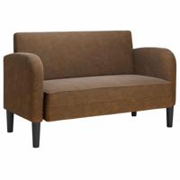 Loveseat bank 110 cm kunstleer bruin - thumbnail