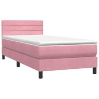 Boxspring met matras fluweel roze 90x210 cm - thumbnail