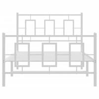 Bedframe met hoofd- en voeteneinde metaal wit 100x190 cm - thumbnail