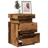 Nachtkastjes 2 st met LED 35x39x55 cm hout oud houtkleurig - thumbnail