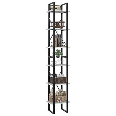 Boekenkast met 6 schappen 40x30x210 cm bewerkt hout wit