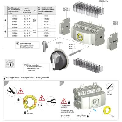 Hager HIM404 KVM-Umschalter Omschakelaar voor belasting 4-polig 40 A 415 V Hager HIM404 KVM-Umschalter Omschakelaar voor belasting 4-polig 40 A 415 V