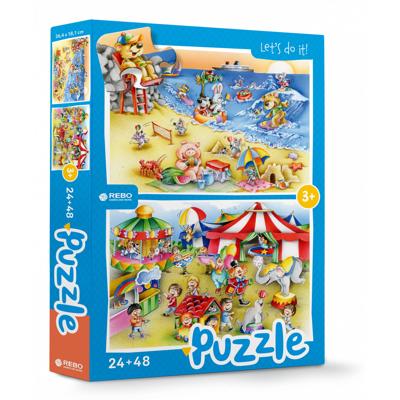 Rebo Productions beach & circus legpuzzel junior 24/48 stukjes
