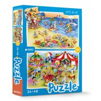 Rebo Productions beach & circus legpuzzel junior 24/48 stukjes - thumbnail