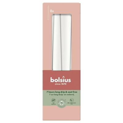 Bolsius gotische dinerkaars 8 stuks cloudy white 24,5 cm