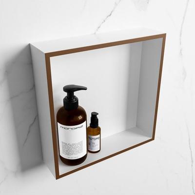 MONDIAZ EASY Nis 29,5x29,5cm in solid surface kleur Rust | Talc. 1 vak geschikt voor in- of opbouw MONDIAZ EASY Nis 29,5x29,5cm in solid surface kleur Rust | Talc. 1 vak geschikt voor in- of opbouw