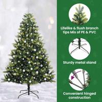 Kunstkerstboom met scharnier 300 LEDs Groen 240 cm PVC en PE - thumbnail