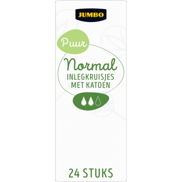 Jumbo Puur Normal Inlegkruisjes met Katoen 24 Stuks Jumbo Puur Normal Inlegkruisjes met Katoen 24 Stuks