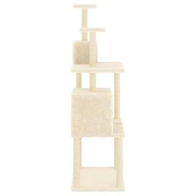 Kattenmeubel met sisal krabpalen 167 cm crèmekleurig - thumbnail