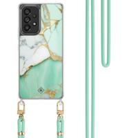 Samsung Galaxy A53 hoesje met mint koord - Marmer mintgroen - thumbnail