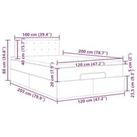 Ottoman bed met matras en LED's 120x200 cm fluweel lichtgrijs - thumbnail