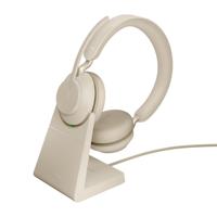 Jabra Evolve2 65 Headset Draadloos Hoofdband Kantoor/callcenter USB Type-C Bluetooth Beige - thumbnail