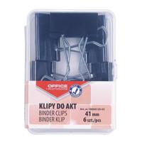OFFICE products foldbackclip, zwart, 41 mm, plastic doos van 6 stuks - thumbnail
