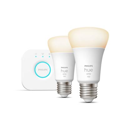 PHILIPS Hue White - Starterkit slimme LED lamp - 9.5W - E27 - Pak van 2
