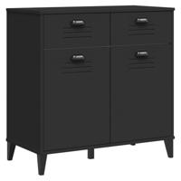 Dressoir VIKEN 80x40x80 cm massief grenenhout zwart - thumbnail