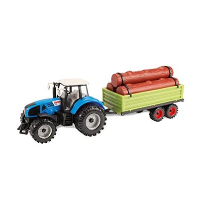Tractor Tractor met Oplegger en Boomstammen Fritie 20cm Tractor Tractor met Oplegger en Boomstammen Fritie 20cm