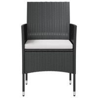 8-delige Loungeset met kussens poly rattan zwart - thumbnail