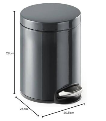 Durable 341058 Afvalemmer 5 l (Ø x h) 205 mm x 290 mm Metaal, Kunststof Antraciet-grijs 1 stuk(s) - thumbnail