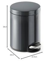 Durable 341058 Afvalemmer 5 l (Ø x h) 205 mm x 290 mm Metaal, Kunststof Antraciet-grijs 1 stuk(s) - thumbnail