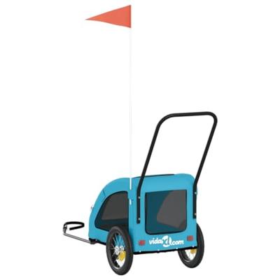 Hondenfietstrailer oxford stof en ijzer blauw - thumbnail