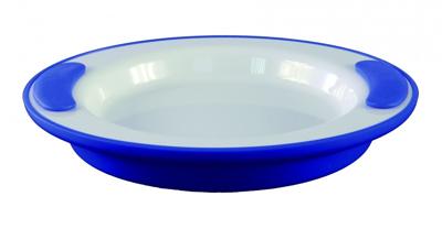 Warmhoudbord wit/blauw