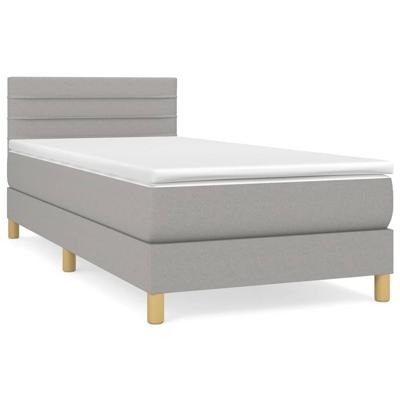 Boxspring met matras stof lichtgrijs 120x190 cm