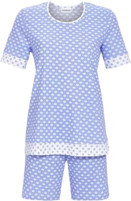 Katoenen shortama schelpen blauw