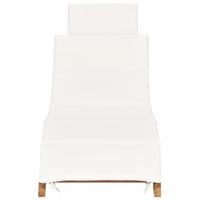 Ligbedden 2 st met kussens massief teakhout - thumbnail