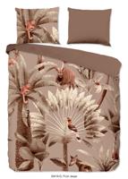 Good Morning Dekbedovertrek "bladeren en dieren" - Taupe - (200x200/220 cm) - Katoen - thumbnail