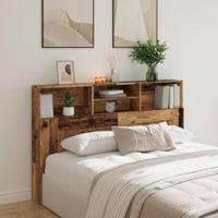 Hoofdbordkast 160x19x103,5 cm bewerkt hout oud houtkleurig - thumbnail