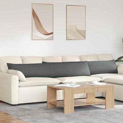 VidaXL Sofa kussens 2 pcs donkergrijs 200 x 40 cm stof